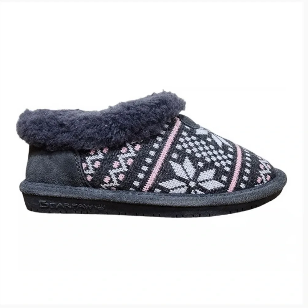 Bearpaw Alice Knit Charcoal Slippers Kid’s Size EU 35 g